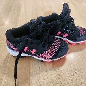 Under Armour Kids' Black and Pink Sneakers